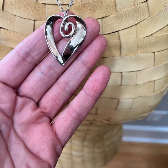 Elle Jewelry Sterling Silver Heart Pendant with Ruby inset - Picture 2 of 2